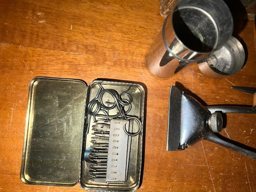 Antik set barber haarschneide - set,